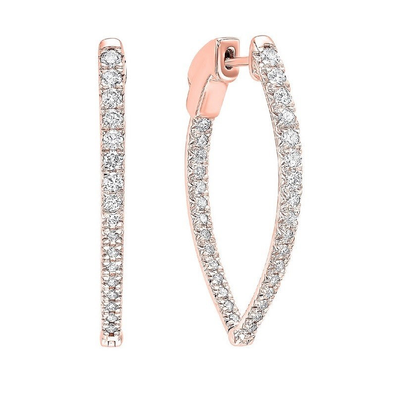 14Kt Rose Gold Diamond (1Ctw) Earring