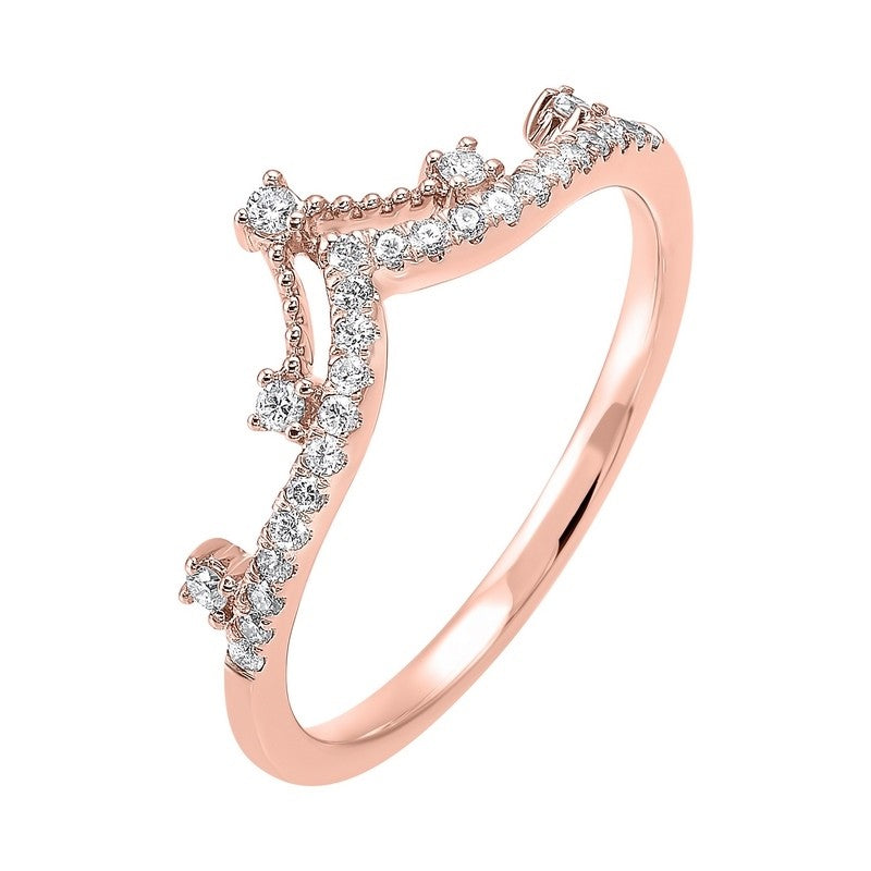 10Kt Pink Gold Diamond (1/5Ctw) Ring
