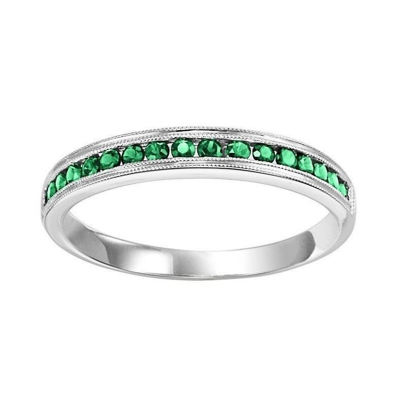 10Kt White Gold & Emerald 1/3Ctw Ring
