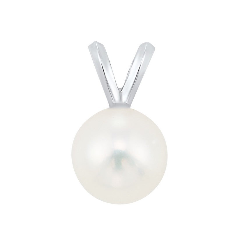 14Kt White Gold Pearl (1/2 Ctw) Pendant