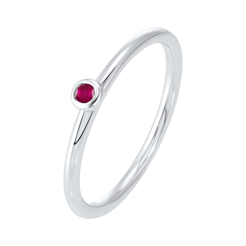 10Kt White Gold Ruby (1/20 Ctw) Ring