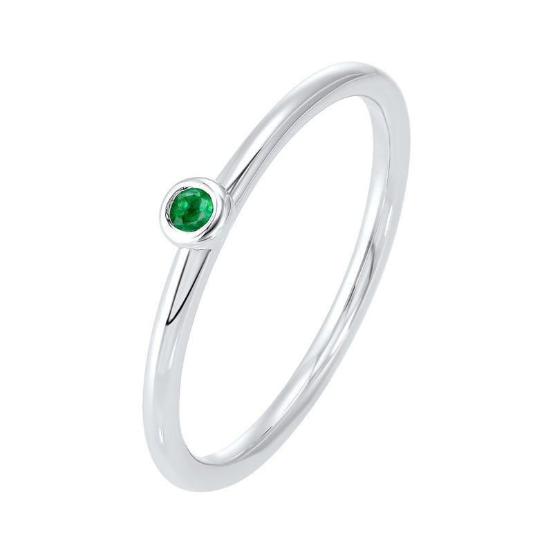10Kt White Gold Emerald (1/20 Ctw) Ring