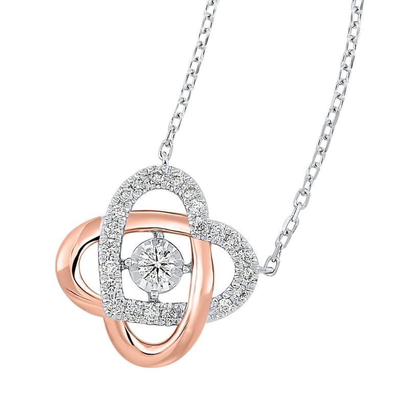 14Kt White Rose Gold Diamond (1/3Ctw) Necklace