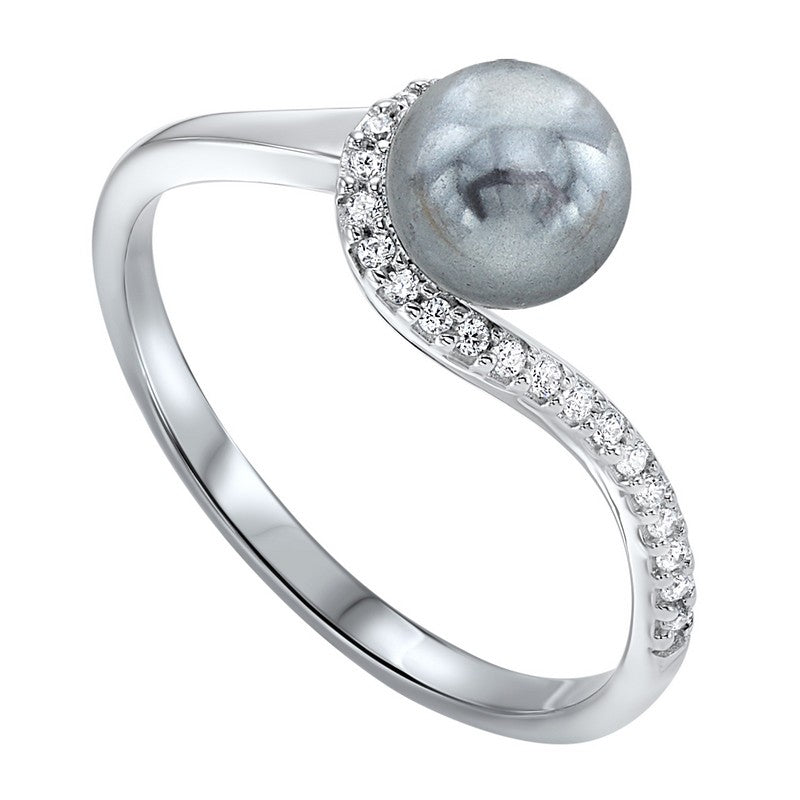 Silver White  & Pearl Ring