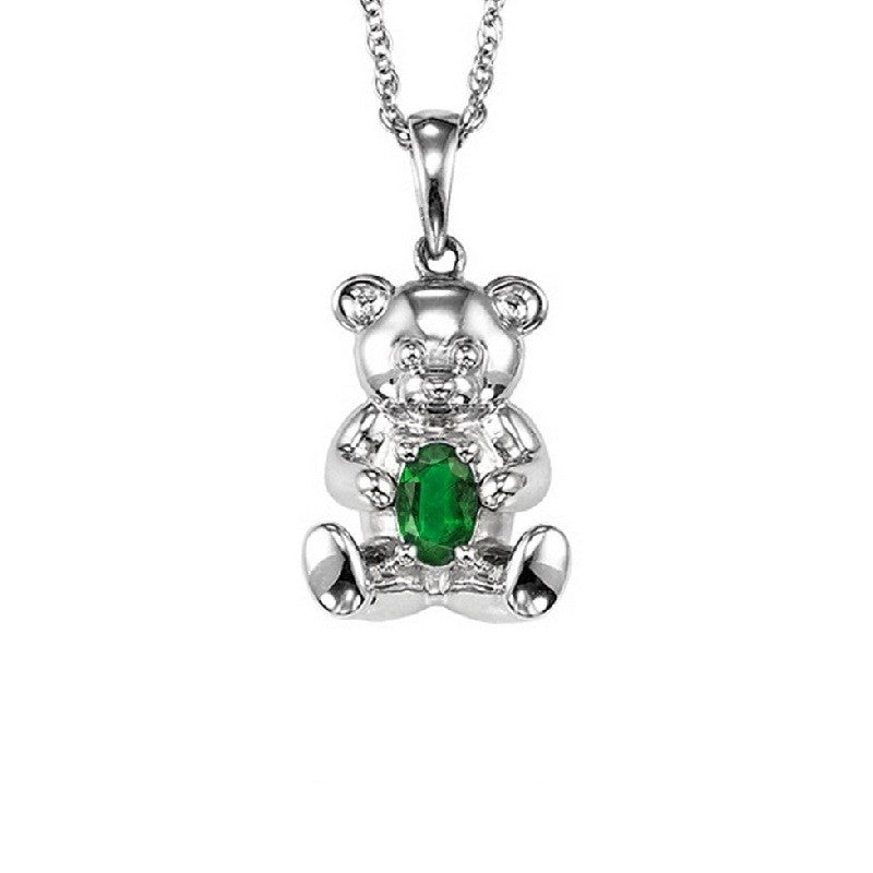 Silver Emerald (1/6 Ctw) Pendant