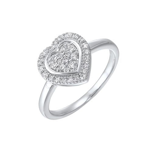Silver Diamond (1/5Ctw) Ring