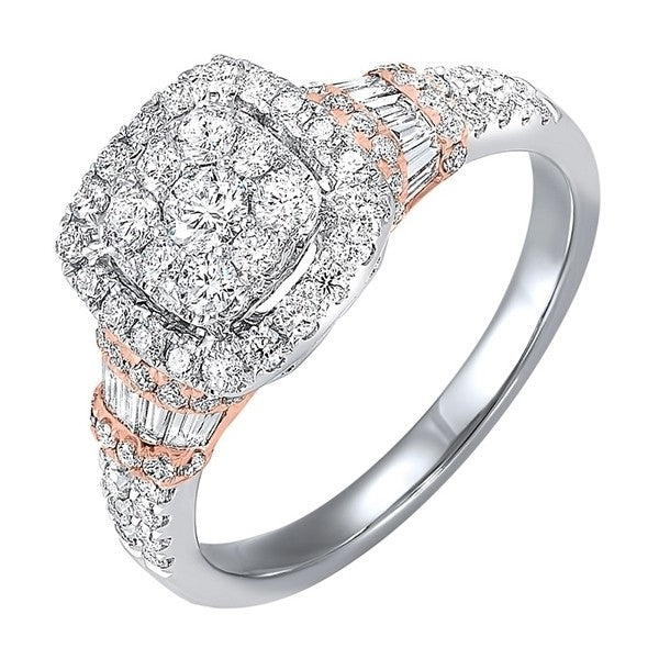 14Kt White Rose Gold Diamond (1Ctw) Ring