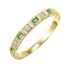 10Kt Yellow Gold Diamond 1/10Ctw & Emerald 1/10Ctw Ring