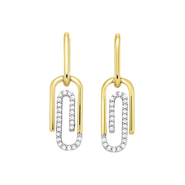 10Kt Yellow Gold Diamond 1/6Ctw Earring