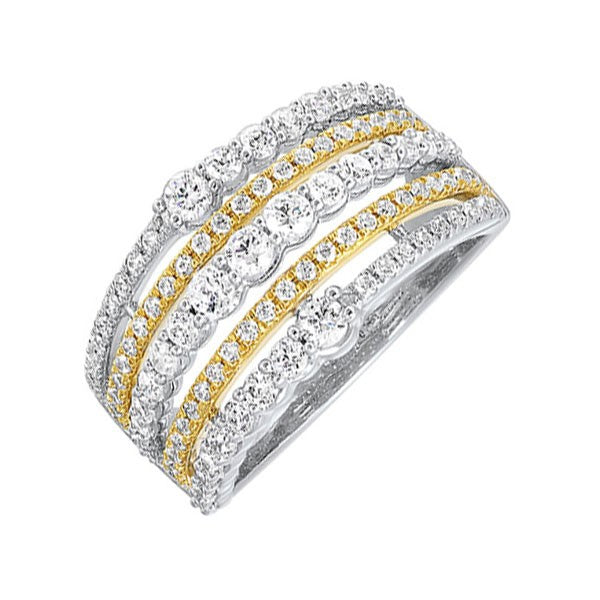 14Kt White Yellow Gold Diamond (1Ctw) Ring