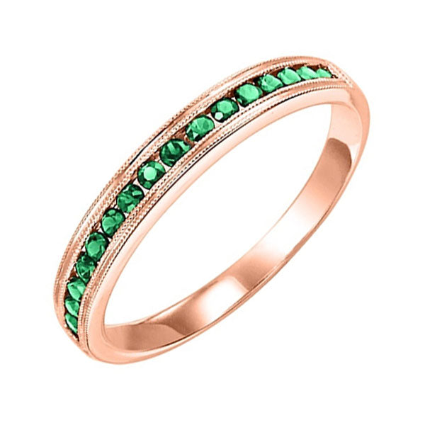 10Kt Rose Gold & Emerald 1/3Ctw Ring