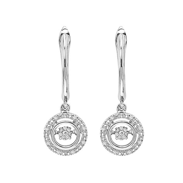 Silver Diamond (1/10 Ctw) Earring