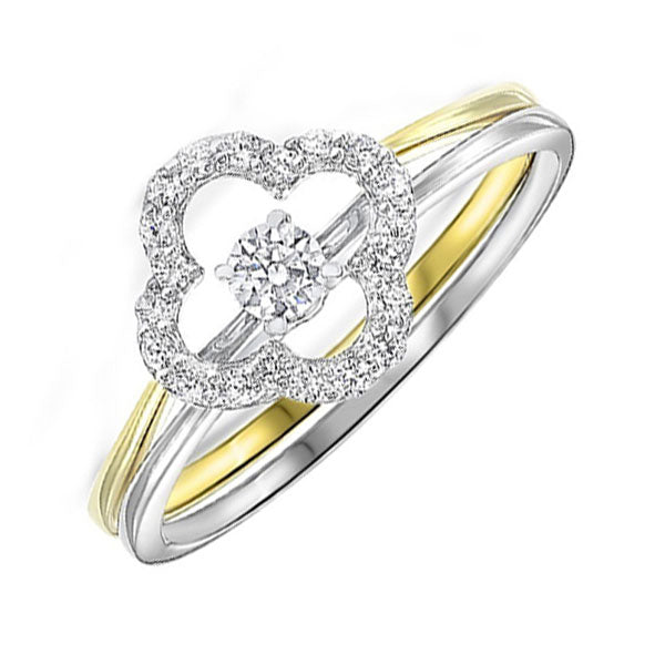 10Kt White Yellow Gold Diamond (1/4Ctw) Ring