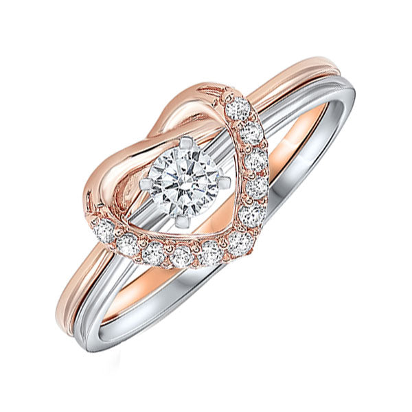 10Kt White Rose Gold Diamond (1/4Ctw) Ring