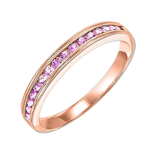 10Kt Rose Gold  Pink Sapphire 1/3Ctw Ring