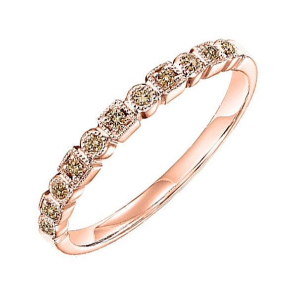 10Kt Pink Gold Diamond (1/8Ctw) Ring