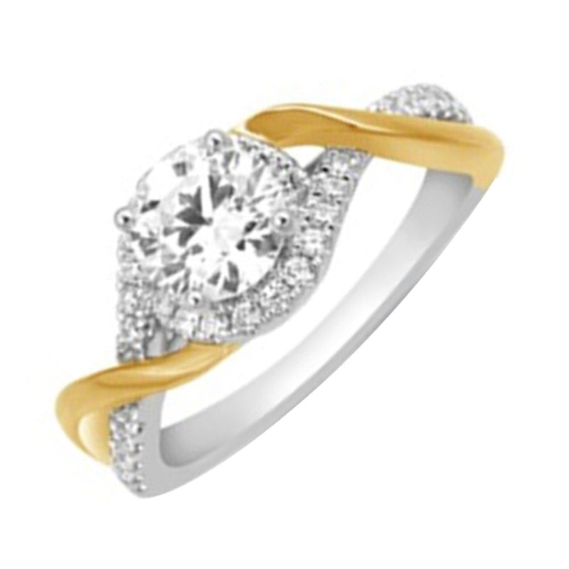 14Kt White Yellow Gold Diamond (5/8Ctw) Ring