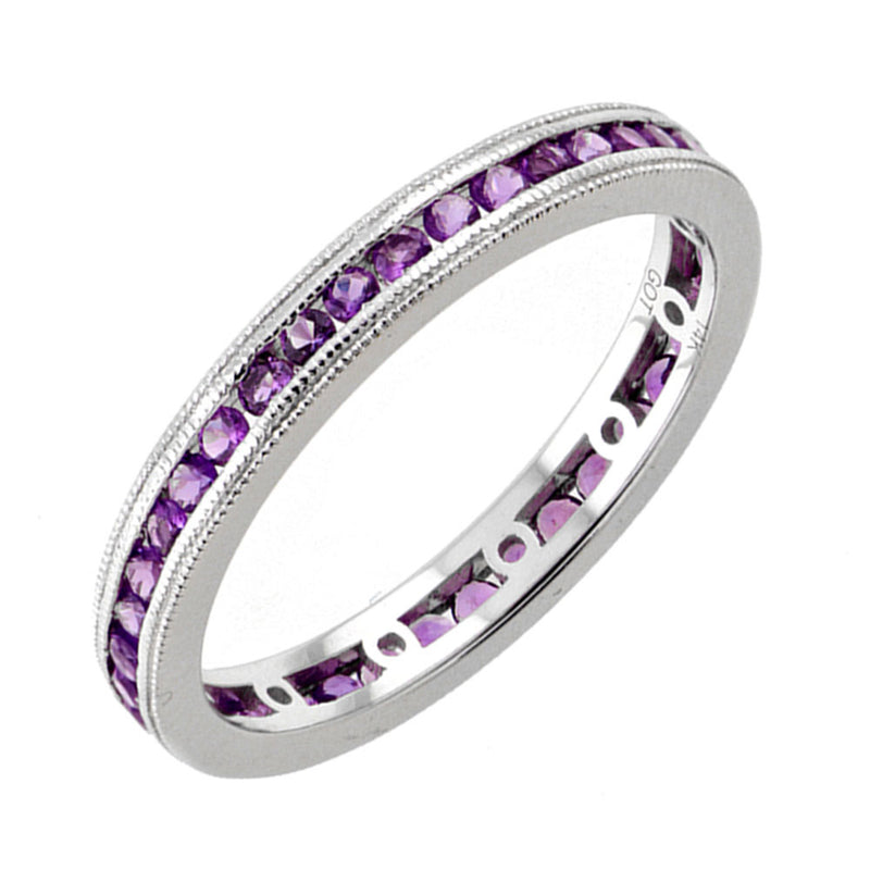 14Kt White Gold Amethyst (1/2 Ctw) Band