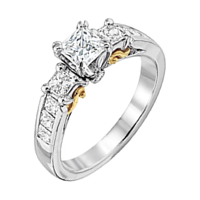 14Kt White Yellow Gold Diamond (7/8Ctw) Ring