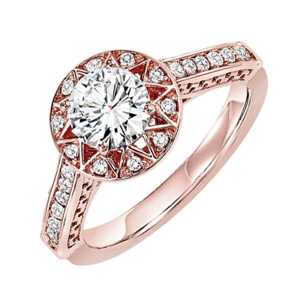14Kt Rose Gold Diamond (1/4Ctw) Ring